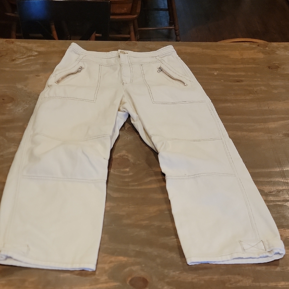 FP Movement by Free People Cream Ankle Jeans